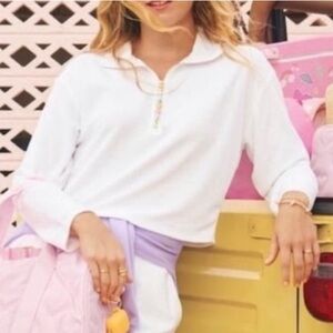 Stoney Clover Lane x Target Cropped Half Zip Terry
Sweatshirt in white